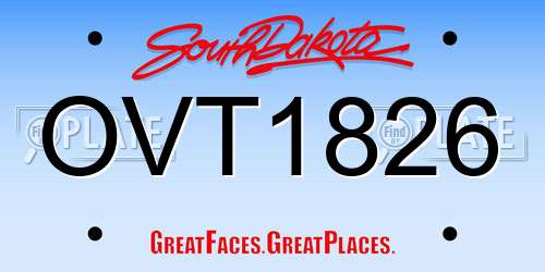 OVT1826 South Dakota License Plate
