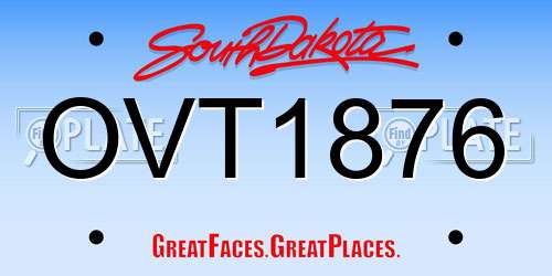 OVT1876 South Dakota License Plate