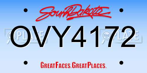 OVY4172 South Dakota License Plate