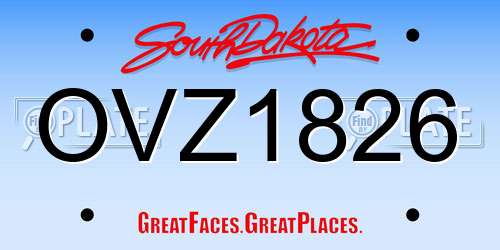 OVZ1826 South Dakota License Plate
