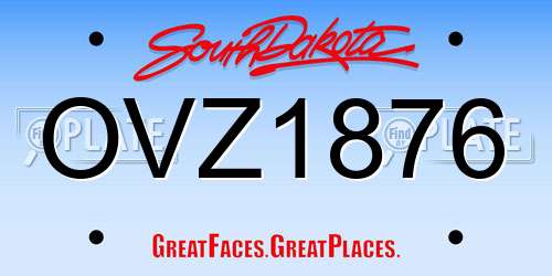 OVZ1876 South Dakota License Plate
