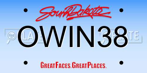 OWIN38 South Dakota License Plate