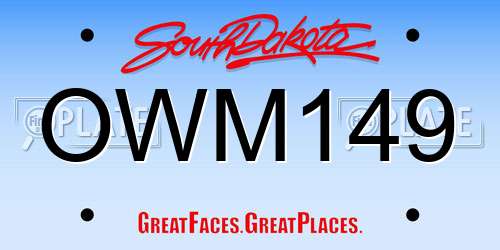 OWM149 South Dakota License Plate