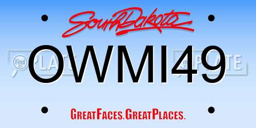 OWMI49 South Dakota License Plate