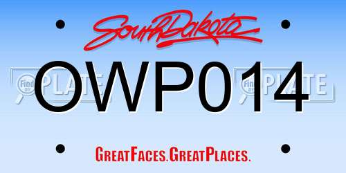 OWP014 South Dakota License Plate