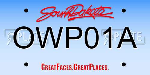 OWP01A South Dakota License Plate