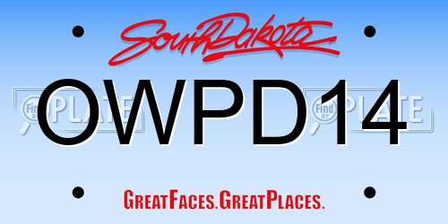 OWPD14 South Dakota License Plate