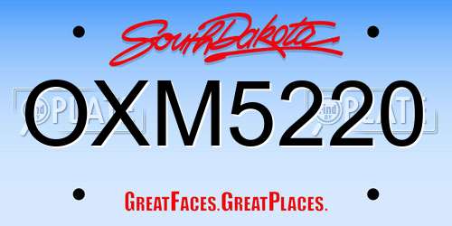 OXM5220 South Dakota License Plate