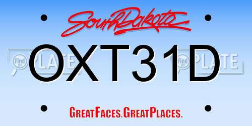 OXT31D South Dakota License Plate