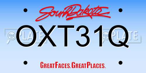 OXT31Q South Dakota License Plate