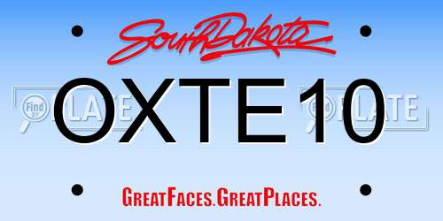 OXTE10 South Dakota License Plate