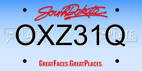 OXZ31Q South Dakota License Plate