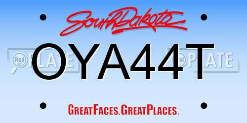 OYA44T South Dakota License Plate