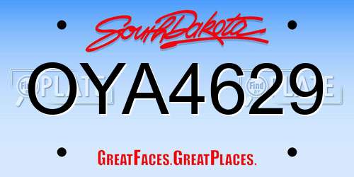 OYA4629 South Dakota License Plate