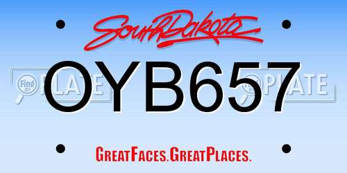 OYB657 South Dakota License Plate