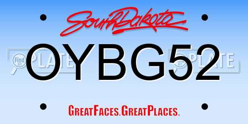 OYBG52 South Dakota License Plate
