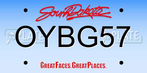 OYBG57 South Dakota License Plate