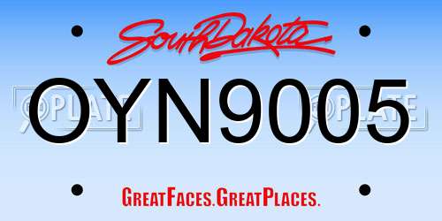 OYN9005 South Dakota License Plate