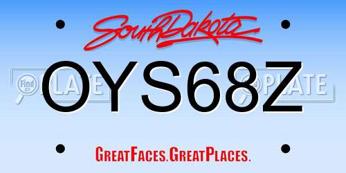 OYS68Z South Dakota License Plate