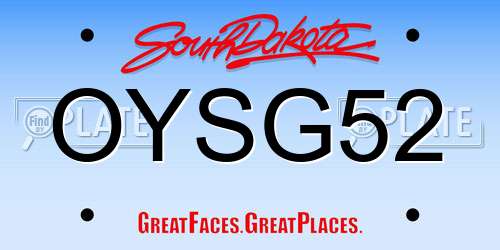 OYSG52 South Dakota License Plate