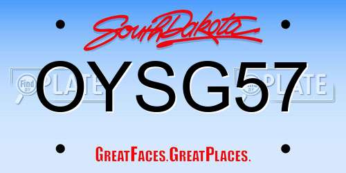 OYSG57 South Dakota License Plate