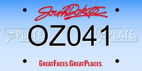 OZ041 South Dakota License Plate