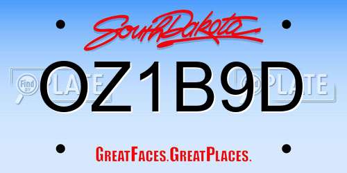 OZ1B9D South Dakota License Plate