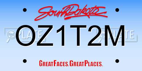 OZ1T2M South Dakota License Plate