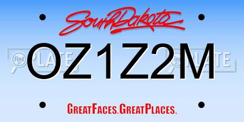 OZ1Z2M South Dakota License Plate