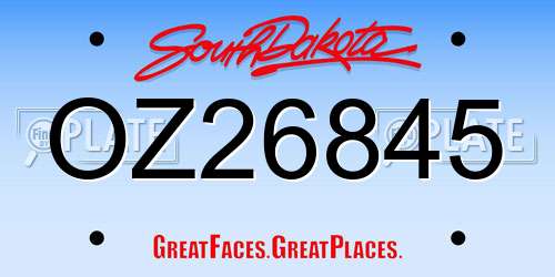 OZ26845 South Dakota License Plate