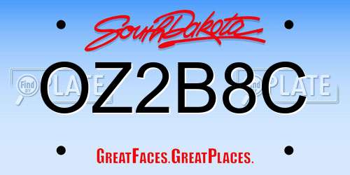 OZ2B8C South Dakota License Plate
