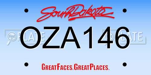 OZA146 South Dakota License Plate