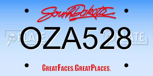 OZA528 South Dakota License Plate