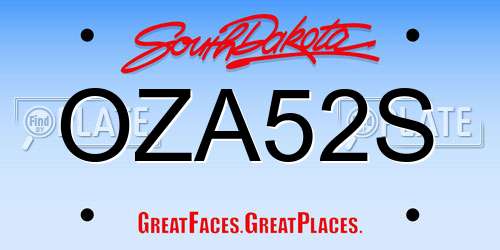 OZA52S South Dakota License Plate