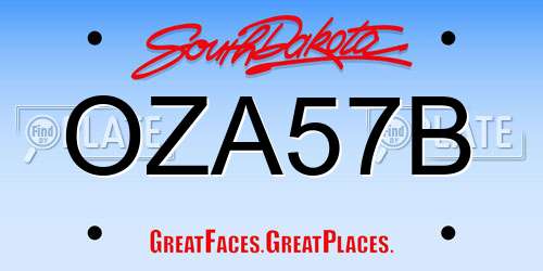 OZA57B South Dakota License Plate