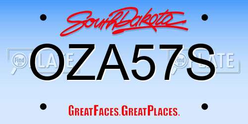 OZA57S South Dakota License Plate