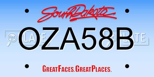 OZA58B South Dakota License Plate