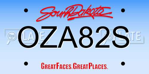 OZA82S South Dakota License Plate