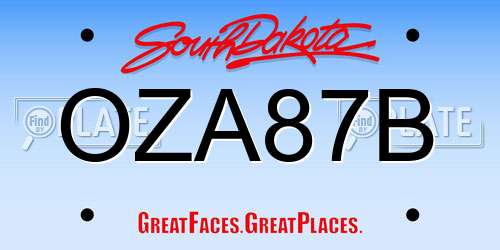 OZA87B South Dakota License Plate
