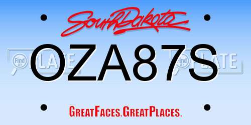 OZA87S South Dakota License Plate