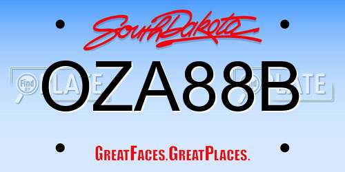 OZA88B South Dakota License Plate
