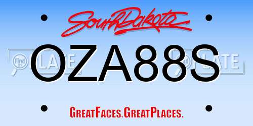 OZA88S South Dakota License Plate