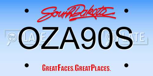 OZA90S South Dakota License Plate