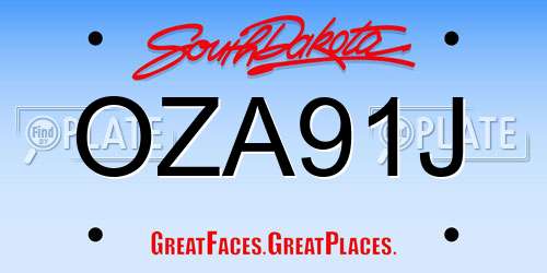 OZA91J South Dakota License Plate