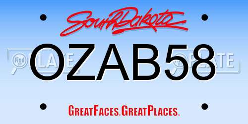 OZAB58 South Dakota License Plate