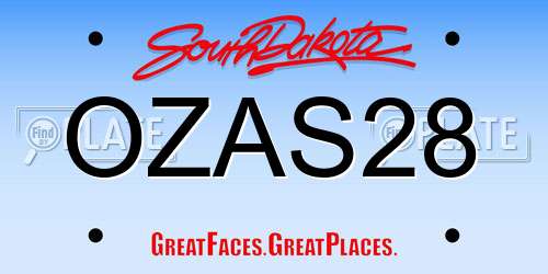 OZAS28 South Dakota License Plate