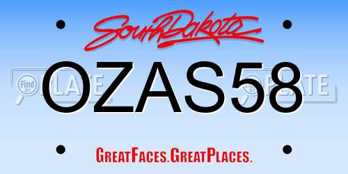 OZAS58 South Dakota License Plate
