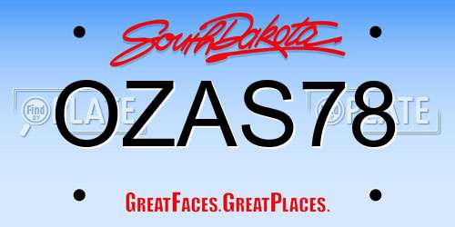 OZAS78 South Dakota License Plate