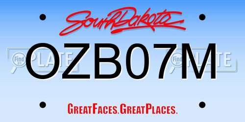 OZB07M South Dakota License Plate