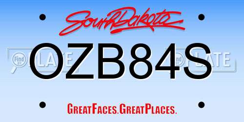OZB84S South Dakota License Plate